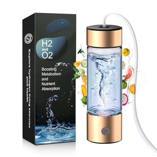 XSWCCJJ 2026 Wasserstoff WasserflascheNeu SPE PEM-Technologie - 5000PPB Hydrogen Water Bottle Wasseraufbereitung in 3 Minuten 450ml Gold