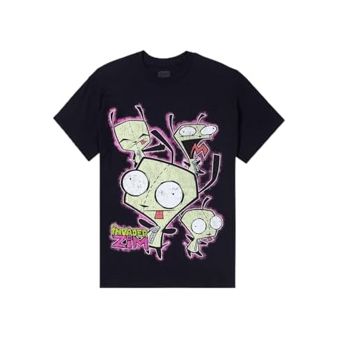 Invader Zim GIR Distressed Collage T-Shirt BLACK MD Cover