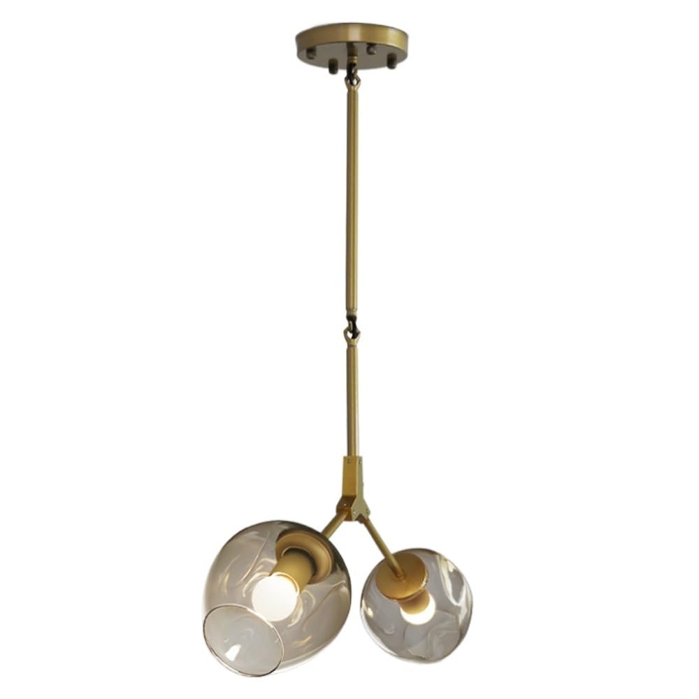 2 luces, lámparas de suspensión clásicas de arte industrial, lámpara de techo Geometry Creative E27 con pantalla de vidrio transparente, for pasillo, entrada, balcón, casa de campo, dormitorio, pasill