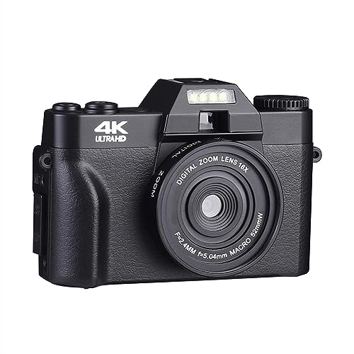 fWJ RpNgfW^ʐ^J 4K WIFI Web J Vlog rfIR[_[ 48MP Xg[~OrfIJ 3" tbvXN[ ^Ŏ^тȒP(64G TF Card,NO Wide Angle Lens)