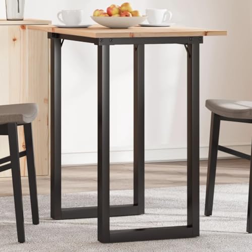 Snsowed Mesa Comedor Marco O Madera Maciza Pino y Hierro 80x50x75,5 cm, Mesa Cocina, Mesa Salon Comedor, Mueble Comedor, Mesa Auxiliares, Mesita Comedor, Mesa Multifuncional - 3282738