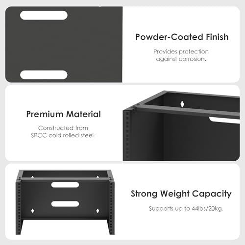 PrimeCables 6U Network Server Rack Cabinet, Shallow Network Equipment Cabinet Wall Mount for Home Office Server Environments, 19.7" Width x 12" Deep, 44 lbs Capacity - Image 3