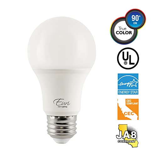 Euri Lighting Ea19-5022Cec, Ca Compliant Led A19 12W (75W Equal), 1100Lm, Dim, 90+ Cri 2700K (Warm White) Damp Rated, Fully Enclosed Rated Ul Energy Star Cec, Ja8, 5 Yr, 25K Hr Wty #TOP1