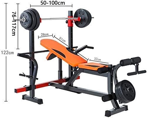 ERoomQ Adjustable Benches Squat Rack ht Table Multifunctional ht Bed Adjustable Bench Press Barbell Bed Home Fitness Equipment Benches