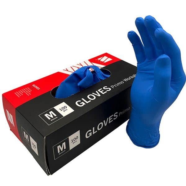 Gants d'atelier en nitrile anti-salissure Primo 6 mm boîte de 100 taille M