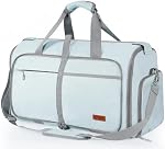 Ytonet Foldable Garment Bags for Travel, Convertible Travel Sports Duffel Bag, Blue, Foldable