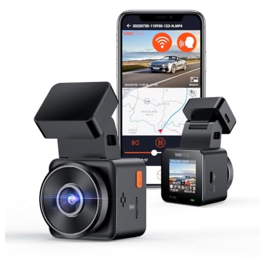VANTRUE E1 Lite 1080P Mini WiFi GPS Dash Cam, Controllo APP e Comando Vocale Inglese, Telecamera per Auto da Anteriore con HDR, Monitoraggio del Parcheggio 24 ore, 1,54 pollici 140°,Sensore G Max 512G