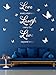 Pegatinas de Pared de Espejo DIY Love Every Moment, Live Beyond Words, Laugh Every Day con 12 Calcomanías Murales Extraíbles de Mariposa 3D para Hogar, 3 Letras L y 2 Tablas (Plata)