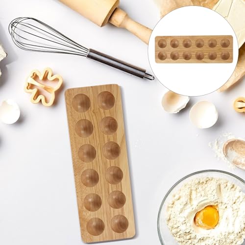 Soporte para huevos de madera para nevera, base resistente de almacenamiento moderno 7
