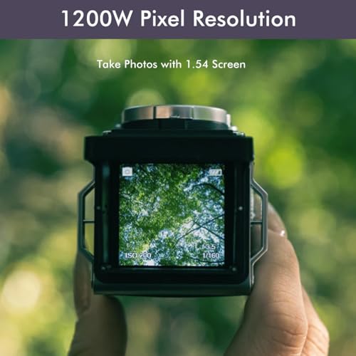Vintage Mini Digital Camera, Portable TLR Style Retro Point and Shoot Compact Small Camera, 1080P FHD Video 12MP Autofocus, 1.54 inch Screen, for Beginners Teens (128GB)