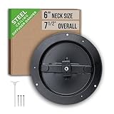 Fits 6 Inch Neck Air Duct | Steel Butterfly Damper by Handua | for Round Ceiling Air Supply Diffuser with Plastic Key-Handle | Black | Outer Dimension: 7-1/2'