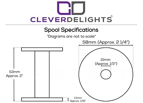 CleverDelights 2" White Plastic Spools - 32 Pack - Empty Spools - Crafts Thread Cord Wire Rope Chain Roll - 2 Inch