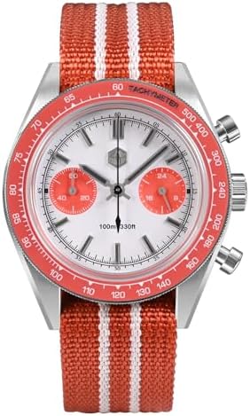 ACHARD San Martin - Reloj cronógrafo para hombre, reloj deportivo piloto de 39,5 mm, reloj de pulsera de cuarzo panda lu