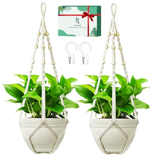 FGSAEOR Macrame Plant Holder Basket, Hanging 3-15 inch Pot, Beari...