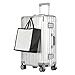 yewjog Koffer Handgepäck · Hartschalen in 100% Aluminium · Trolley Reisegepäck · Reisekoffer mit 4 Doppelräder · TSA Zahlenschloss (S,Silber)