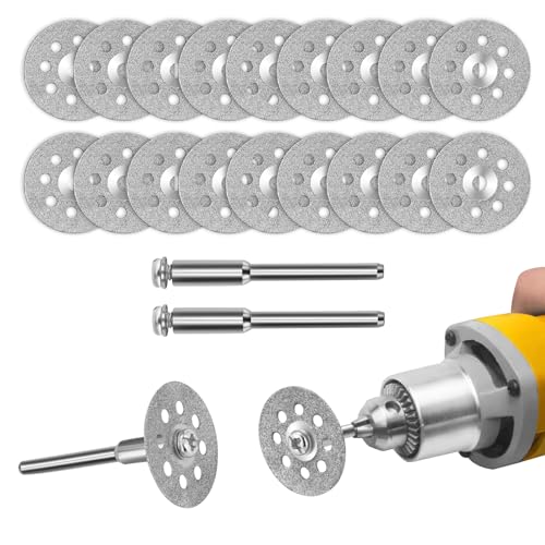 20 Stück Diamant Trennscheibe für Dremel Rotationswerkzeug Zubehör,22mm Diamantscheibe mit 4 Dornen,Trennscheibe für Fliesen,Glas,Stein, Holz
