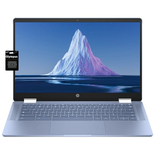 HP Chromebook x360 14-inch HD Touchscreen Laptop, Intel Processor N100, 4GB RAM, 64GB eMMC, Intel UHD Graphics, Wi-Fi 6, Webcam, USB Type-C, Chrome OS, Sky Blue