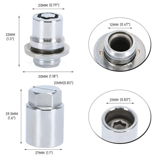 Tuercas de bloqueo de rueda M12x1,5 para Toyota Camry 2002-2011 6