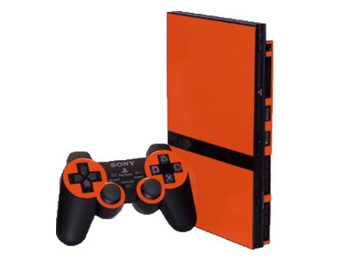 Citrus Orange - Vinyl Decal Mod Skin Kit by System Skins - Compatible with PlayStation 2 Slim Console