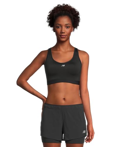 New Balance Women's NB Essential Run Bra, Black, S (A-C)