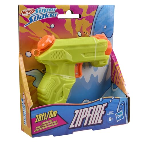 Image of Nerf Super Soaker ZipFire Water Blaster - Lime | 97ml Water Tank | Water Blast Range - 20 feet | Pichkari for Outdoor Water Games | Branded Toy Pichkari for Holi Festival | for Kids 6+