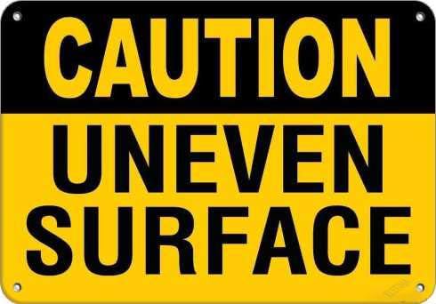Uneven Surface Watch Your Step Caution Aluminum Tin Sign 12×8 Inch, Walkway Facility Plaque