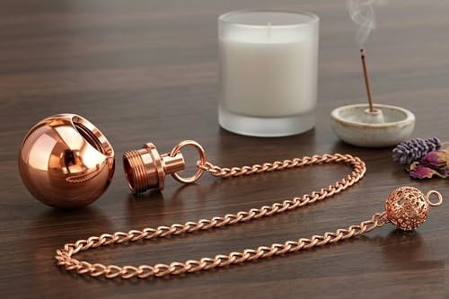 Image of Openable Round Ball Copper Pendulum for Reiki Healing, Dowsing & Chakra Balancing - Divination & Meditation Tool for Energy Cleansing
