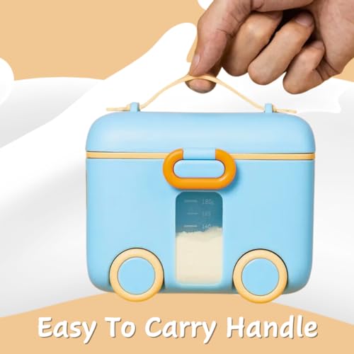 Image of Adore Silicone Tuk Tuk Baby Milk Powder Container, Formula Storage And Milk Powder Dispenser Box (180 Gm, Blue)