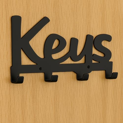 Wall Mounted Key Holder with 4 Hooks, Coat Rack,Letter Storage,Screw and raw Plugs Included,Cast Iron,Ideal for The Kitchen or Bathroom,Decorative and Ergonomic Design Molded into The Word Keys - Cosy Home Interiors Wall Mounted Key Holder with 4 Hooks, Coat Rack,Letter Storage,Screw and raw Plugs Included,Cast Iron,Ideal for The Kitchen or Bathroom,Decorative and Ergonomic Design Molded into The Word Keys - Image 4