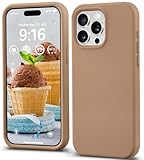 IceSword Compatible with iPhone 15 Pro Max Case Milk Tea, Liquid Silicone Case Phone Cover Slim Protective, Soft Anti-Scratch Light Brown Beige Warm Tan [Shockproof] 6.7inch 15PM - Milk Tea