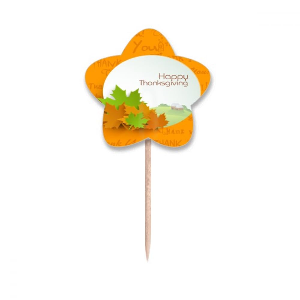 Piques à cupcakes Thanksgiving décoration gâteau dessin animé topper muffin fête automne