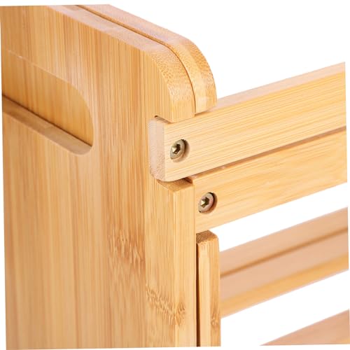 Estantería de vinilo PRETYZOOM de madera para escritorio y CD 6