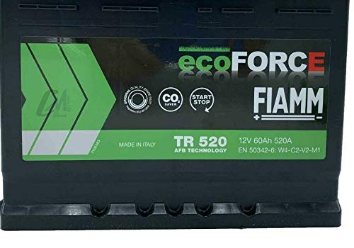 BATTERIA AUTO FIAMM TR520 ecoFORCE AFB START&STOP 60Ah 520A 242x175x190