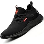 Safety Trainers Steel Toe Cap Men Safety Shoes for Women Shoes Work Trainers Black Size 10 UK Lightweight Men's Work & Utility Footwear Breathable Construction Industrial Sneakers Sport Sneakers