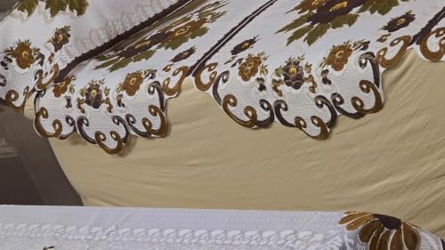Image of Fab Nation Sofa Cover L Shape 7 Seater with 2 Arm + 2 Setty + 1 Table Cover | Home Furniture Decor