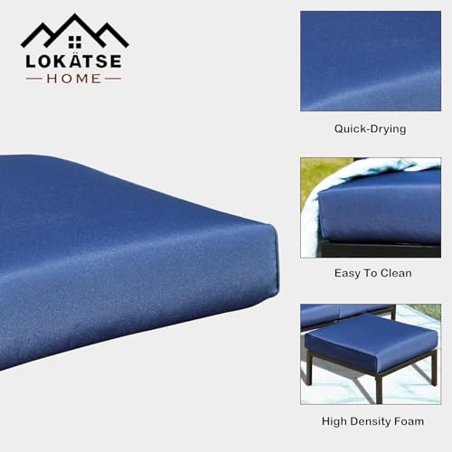Image of LOKATSE Home 2 Piece Corner & Armless Sofa Outdoor Furniture Sectional Couch Set Patio Loveseat
