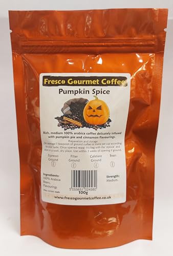 Flavoured Coffee Bean - Pumpkin Spice Ground for Cafetiere 200g
