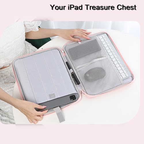 9-11 Inch Tablet Sleeve Case, WeArkoTac iPad Bag for Women, Fits iPad Pro 11 (2022-2018), iPad 10.9 (10th Gen), iPad Air (5/4th Gen), Galaxy Tab A8/A7/S8/S7 (Pink-11in)