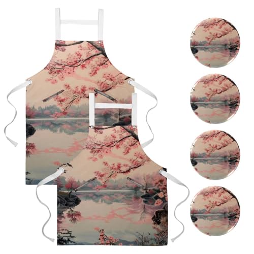 Tablier de cuisine pour pâtisserie et bistro lot de 2 avec broches