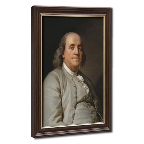 Benjamin Franklin poster impression sur toile décoration murale salon bureau cadre 20x30