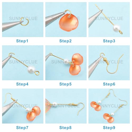 Kit para hacer pendientes fácil con ganchos y anillas de bisutería para manualidades diy 5