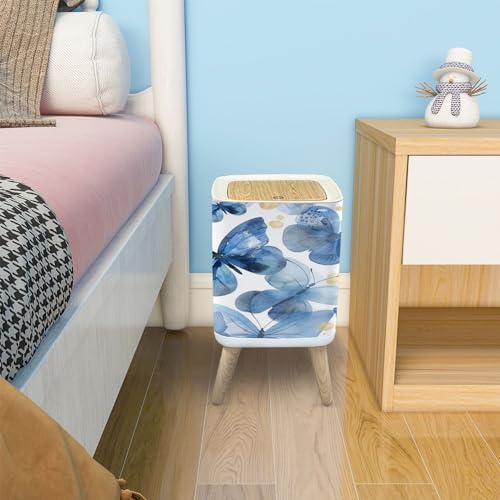 Caneca de basura rectangular con tapa y diseño vintage miniatura 2