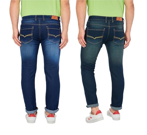 Image of Ben Martin Men's Slim Fit Mid Rise Pack of 2 Stretchable Casusal Denim Combo Jeans Pant, CMB-AU24