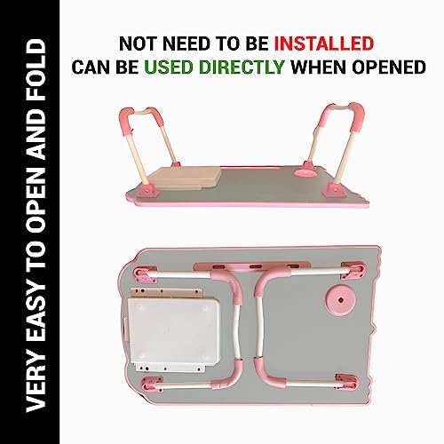 Lap Desk Fancy Taped Edge Foldable Laptop Floor Table, Drawing Desk, Portable Laptop Bed Tray Folding Dormitory Notebook Stand Reading Holder Serving Bed Tray With Tablet Slots For Bed/Couch #TOP6