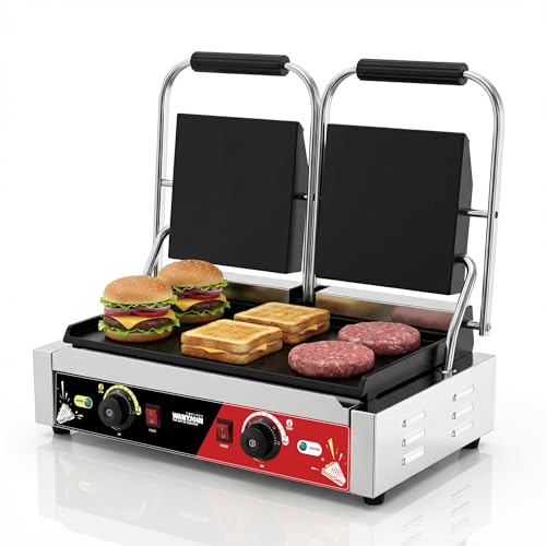 WantJoin Commercial Panini Press - 19"x9" Double Sandwiches Press Grill
