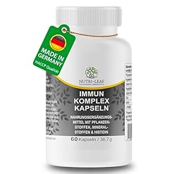 Immun Booster – Immunsystem stärken mit Immun Komplex Kapseln – Multivitamin mit Zink, Vitamin C, Selen, Echinacea – Energie & Abwehrkräfte – 613mg – NUTRI-LEAF