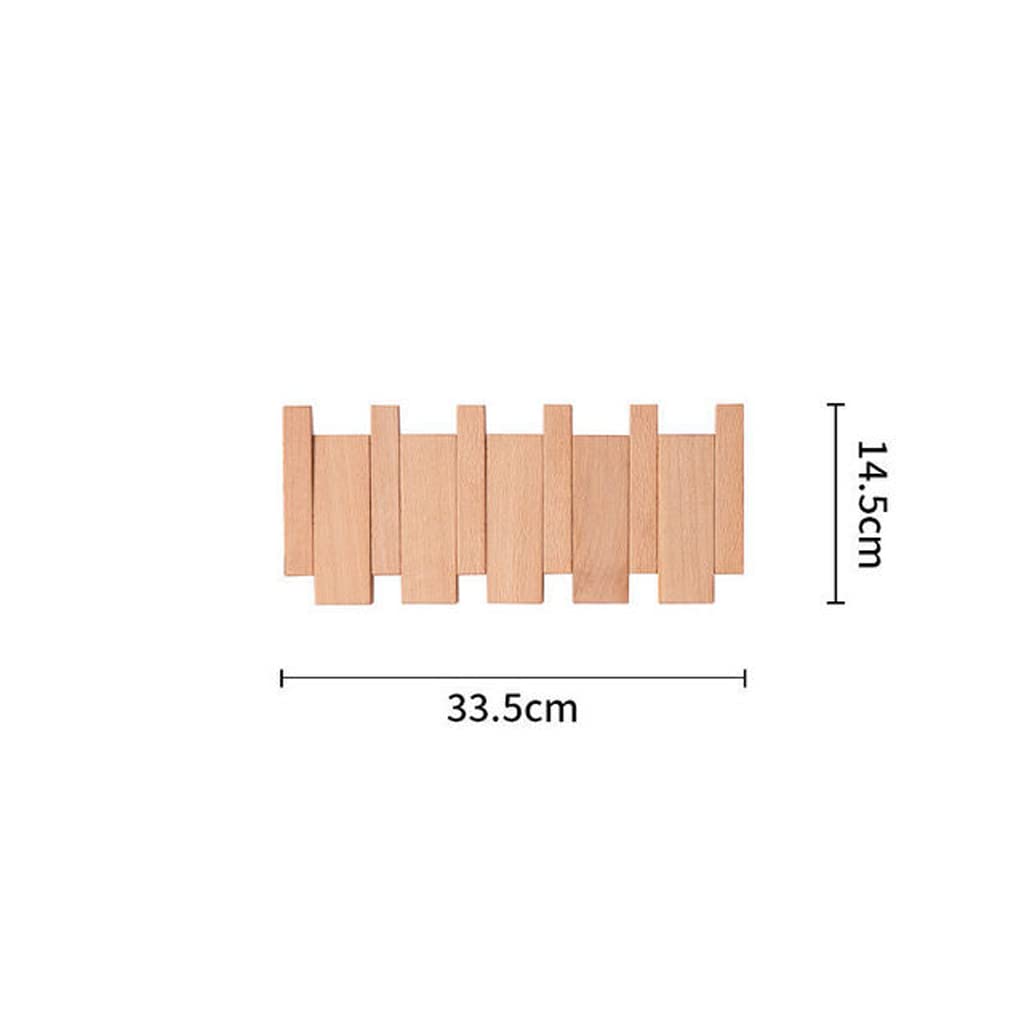 NOBRIM Perchero Creativo de 8 Ganchos, Gancho para Ropa de Madera, Colgador de Puerta de Entrada montado en la Pared para Colgar Abrigos, Toallas, Sombreros, Llaves, decoración del hogar
