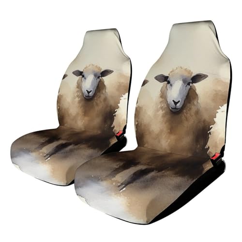 Housse de voiture universelle moutons aquarelle pour trajets en famille