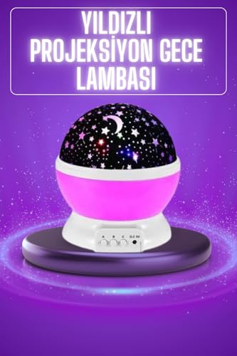 Gece Lambası, Yıldız Görünümlü Renkli Masa Lambası Gökyüzü Projeksiyon