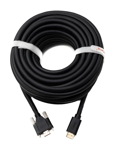 Cable HDMI 2.0 de 15 m System-S con conector macho a macho tipo A y adaptador atornillable negro 2